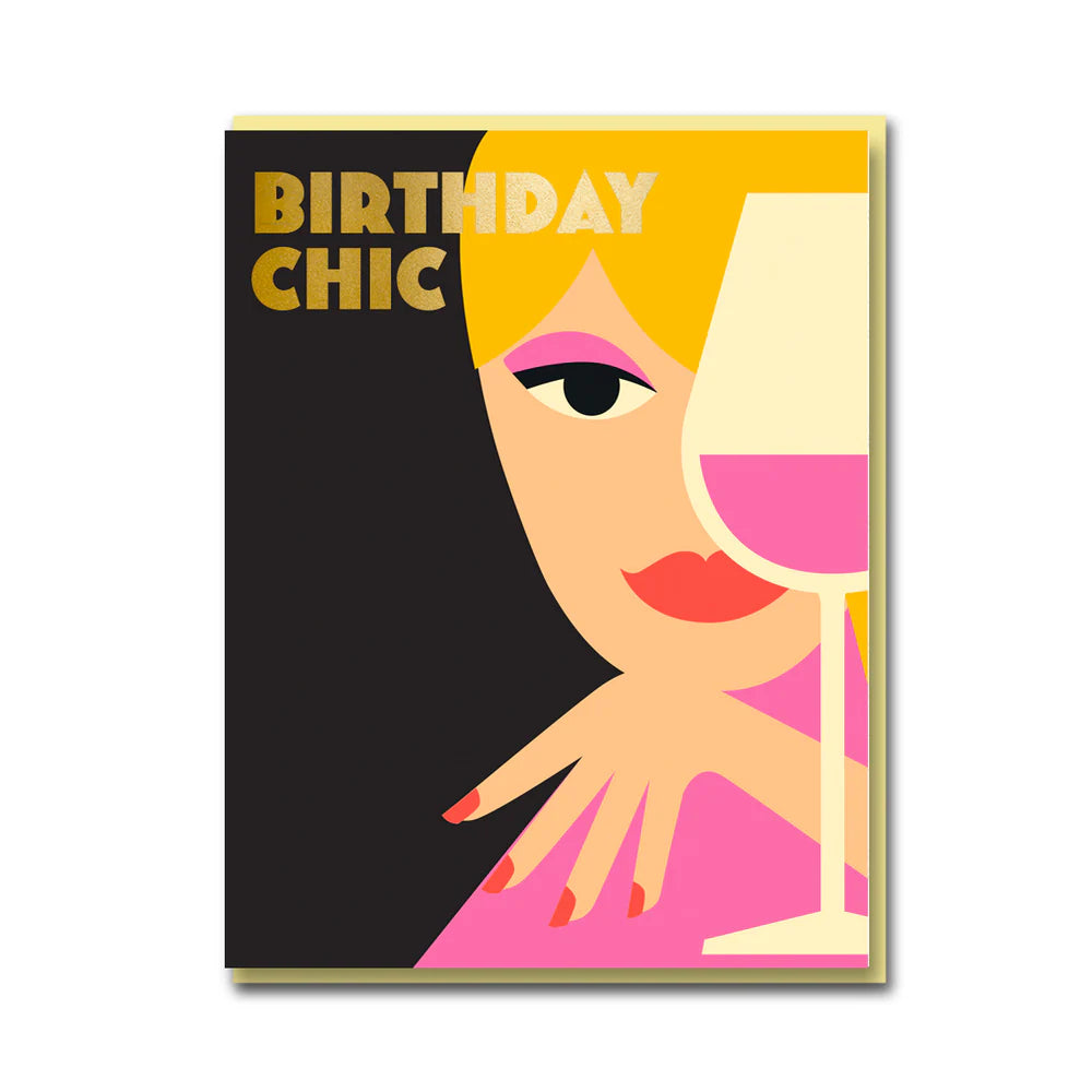 Birthday Chic Greeting Card with gold foiling detail