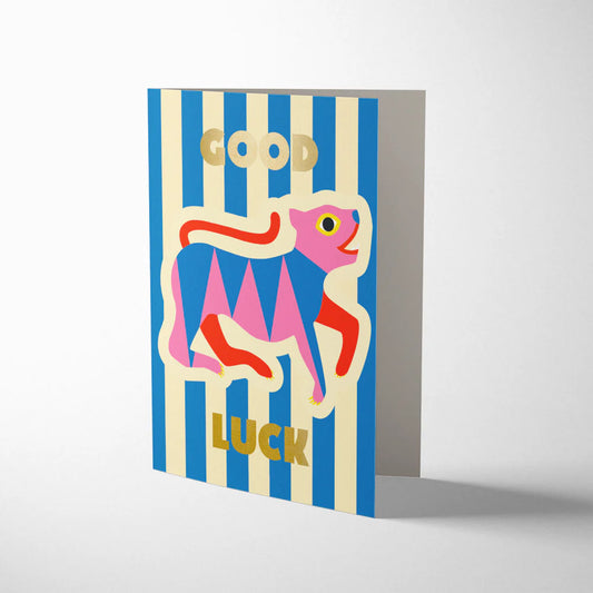 Bureau Alice Tiger Good Luck Card with Cream Envelope