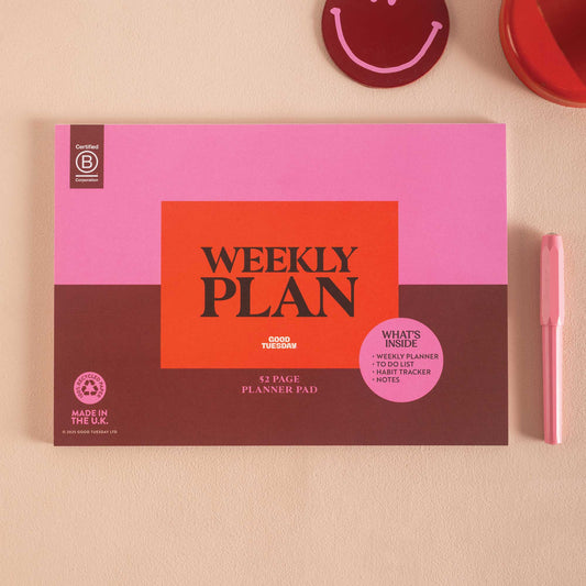 A4 Weekly Planner Pad Bold Block Design