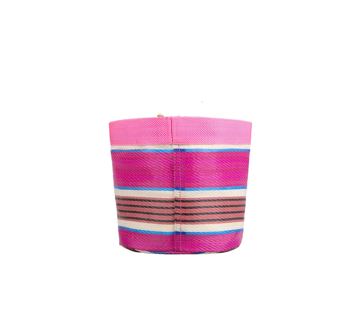 Eco Woven Plant Pot Cover in Neyron Pink, Pompadour & Pearl