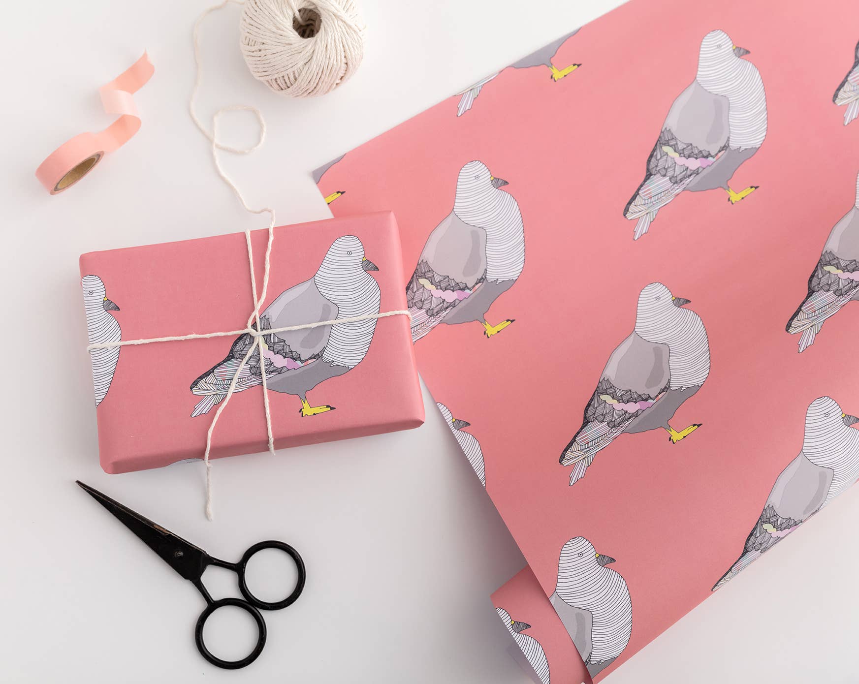 Collection of hand-drawn British gift wrap