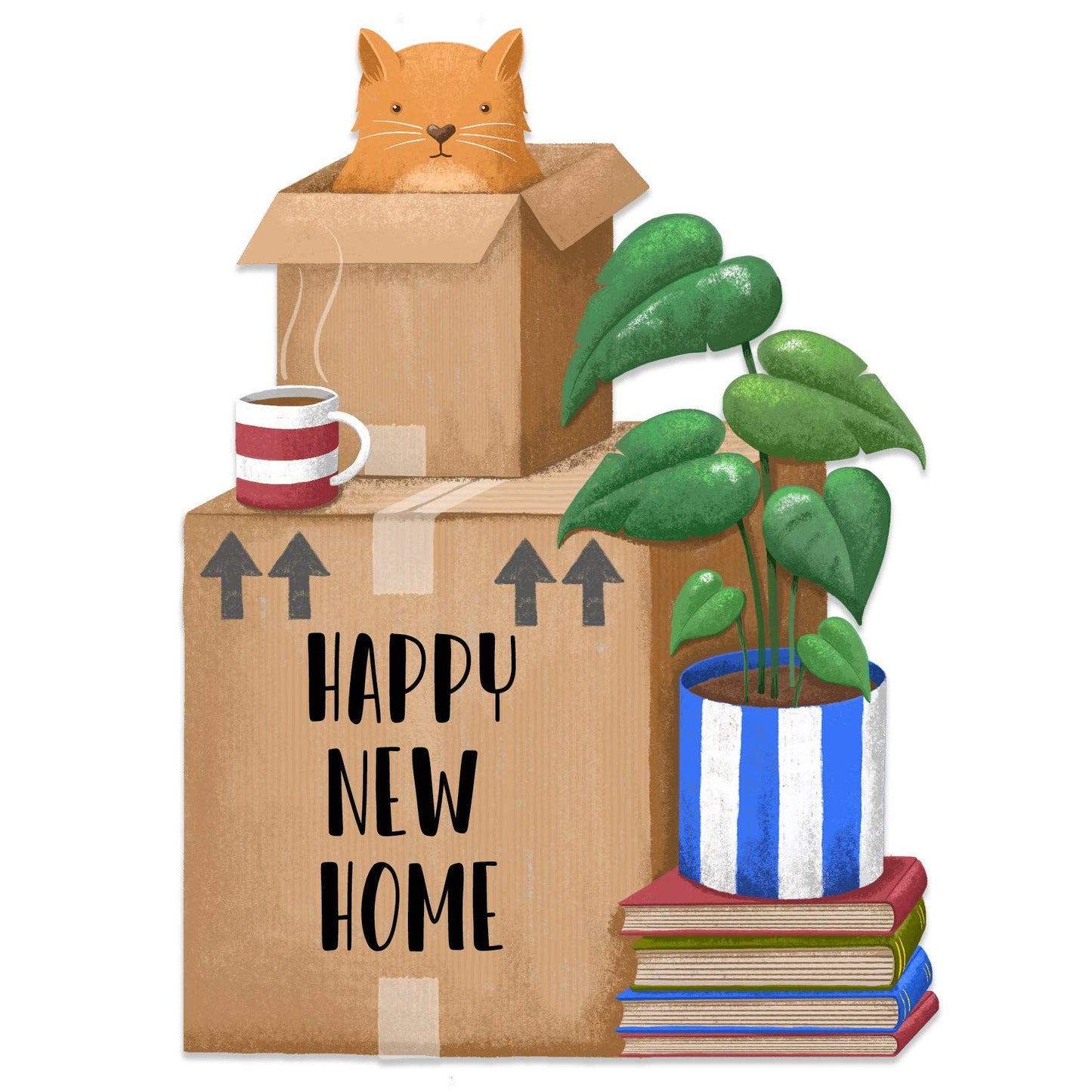 Cute New Home Die Cut Greeting Card by Neon Magpie