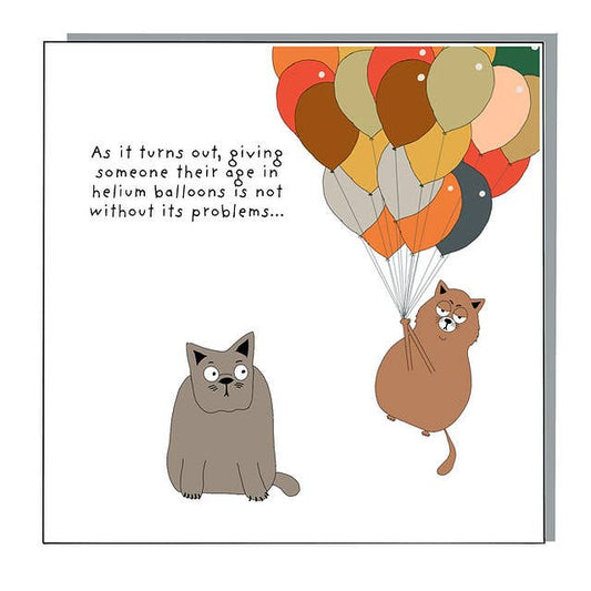 Humorous birthday card printed on 300gsm card with recycled envelope and biodegradable sleeve