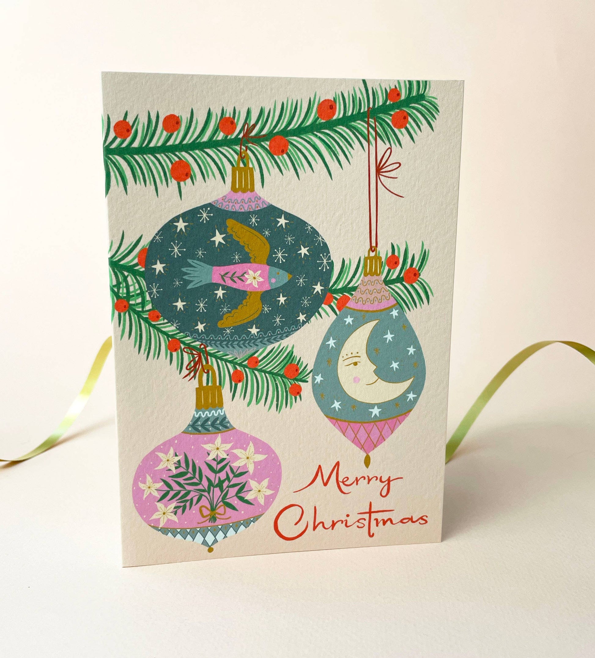 Sustainably sourced textured A6 Christmas card detail