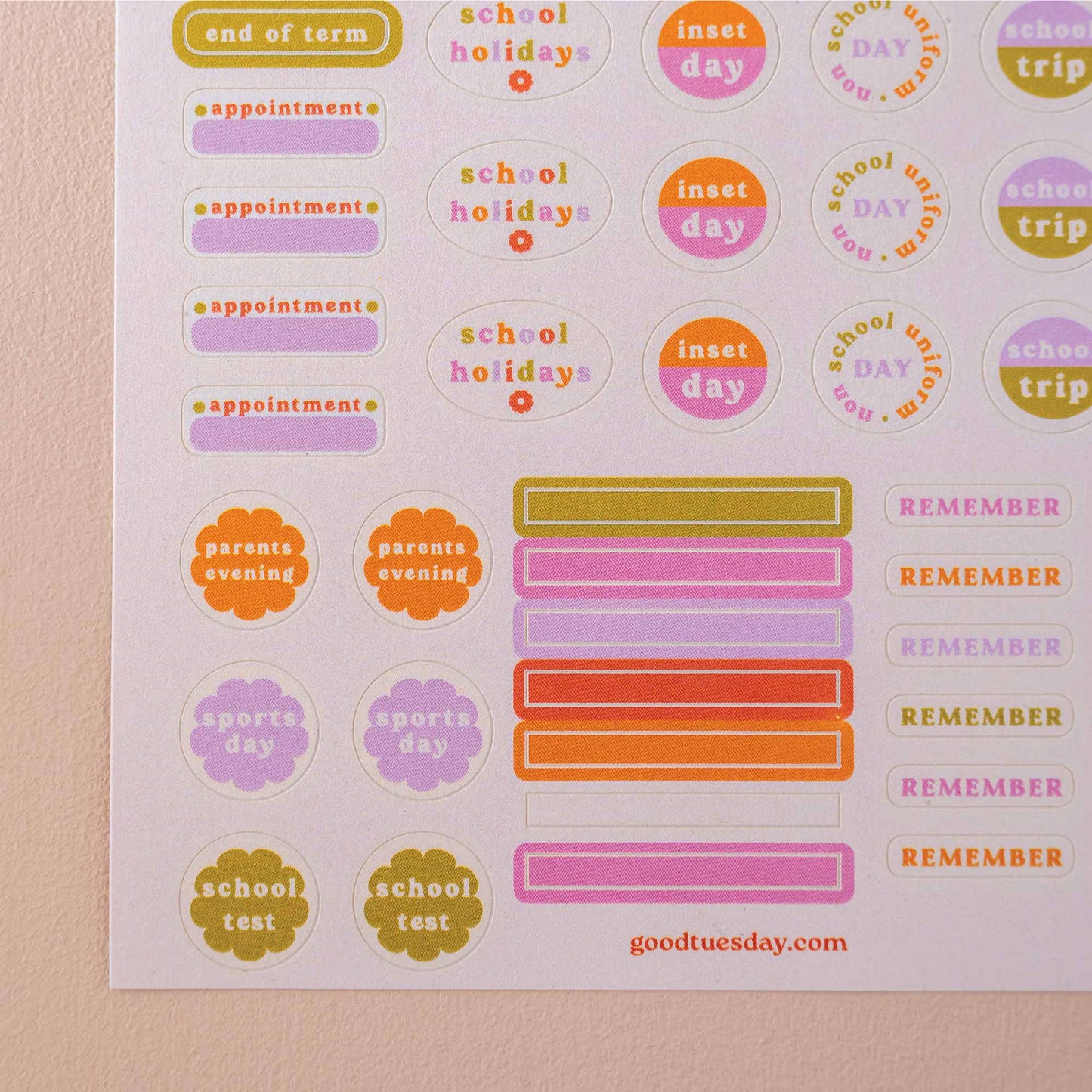 Family Calendar Stickers | Recycled Paper Stickers
