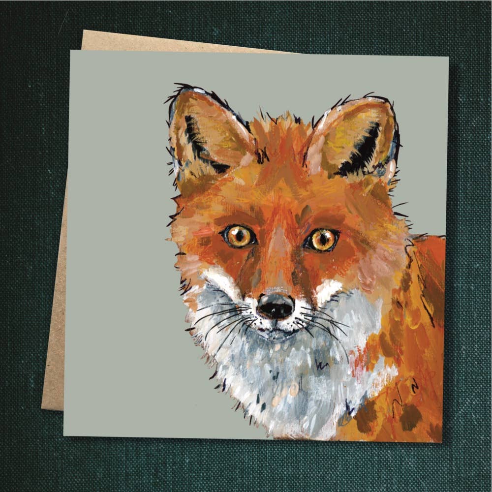 Back of the blank Fox greetings card showing eco-friendly credentials