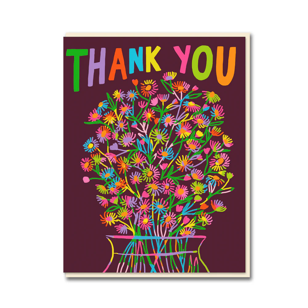 Jordan Sondler Thank You Flowers Greeting Card featuring a vibrant floral illustration