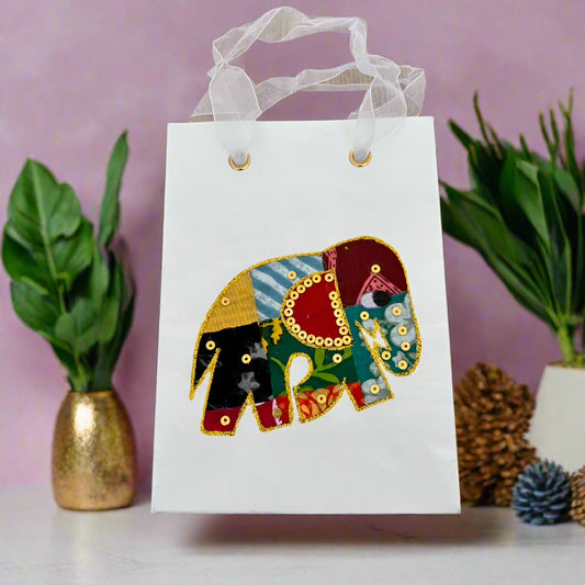 Handcrafted elephant gift bag