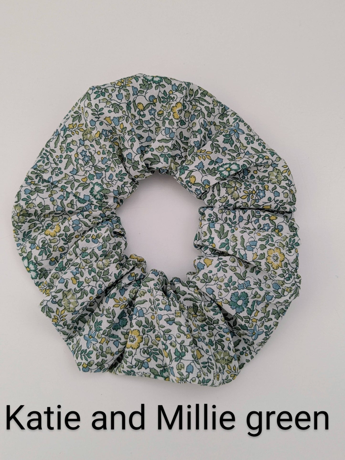 Handmade cotton scrunchie with Liberty fabric design, 9-10cm diameter