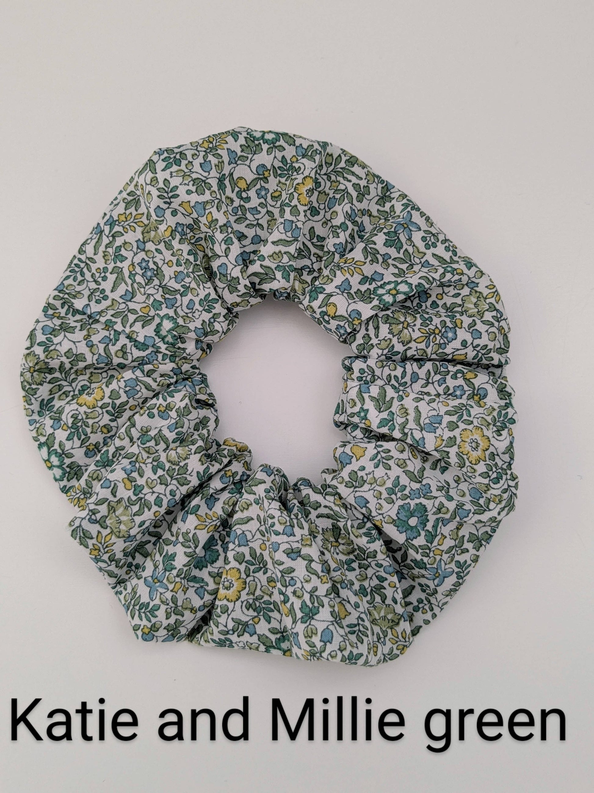 Handmade cotton scrunchie with Liberty fabric design, 9-10cm diameter