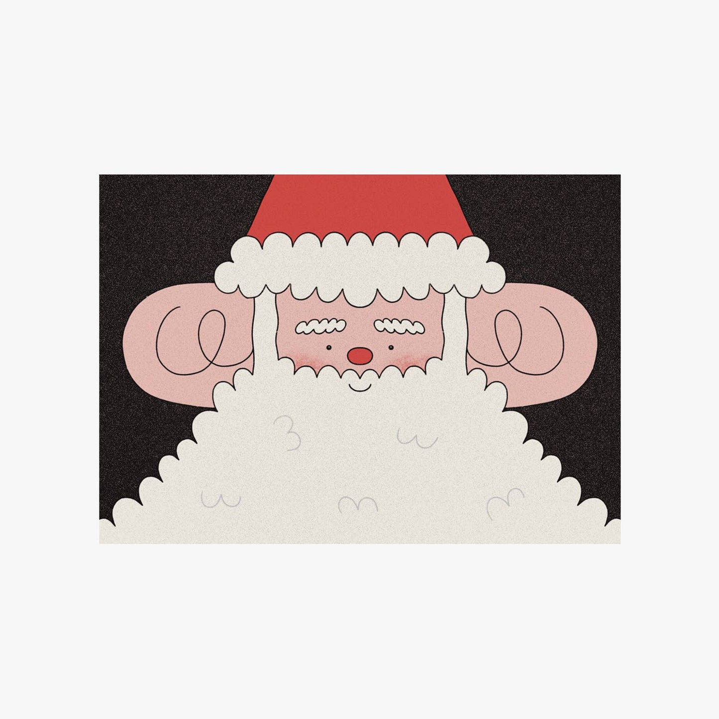 Cute Santa Christmas Card by Holly Fuller, sustainably sourced 300gsm card with kraft envelope, A6 size, UK designed eco-friendly festive greeting.