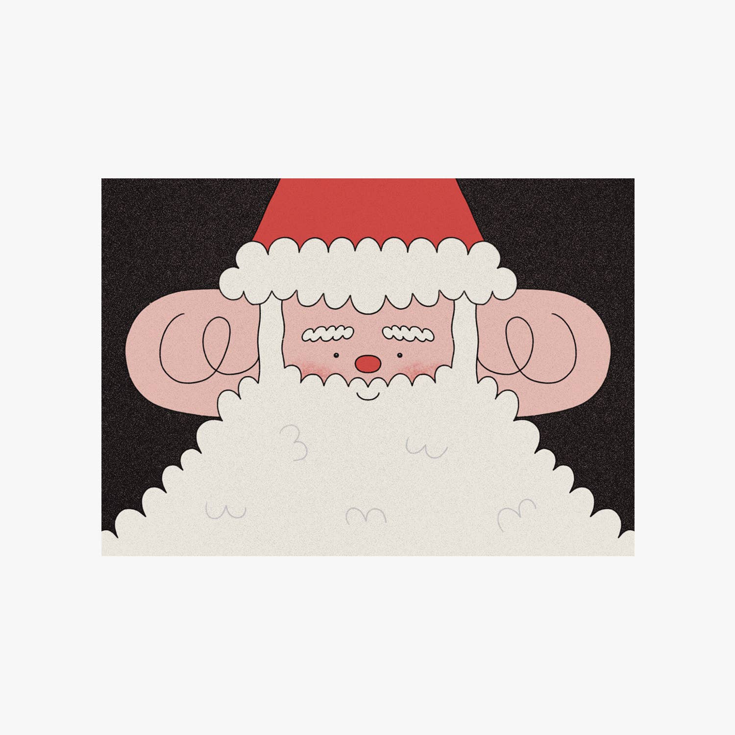 Cute Santa Christmas Card by Holly Fuller, sustainably sourced 300gsm card with kraft envelope, A6 size, UK designed eco-friendly festive greeting.