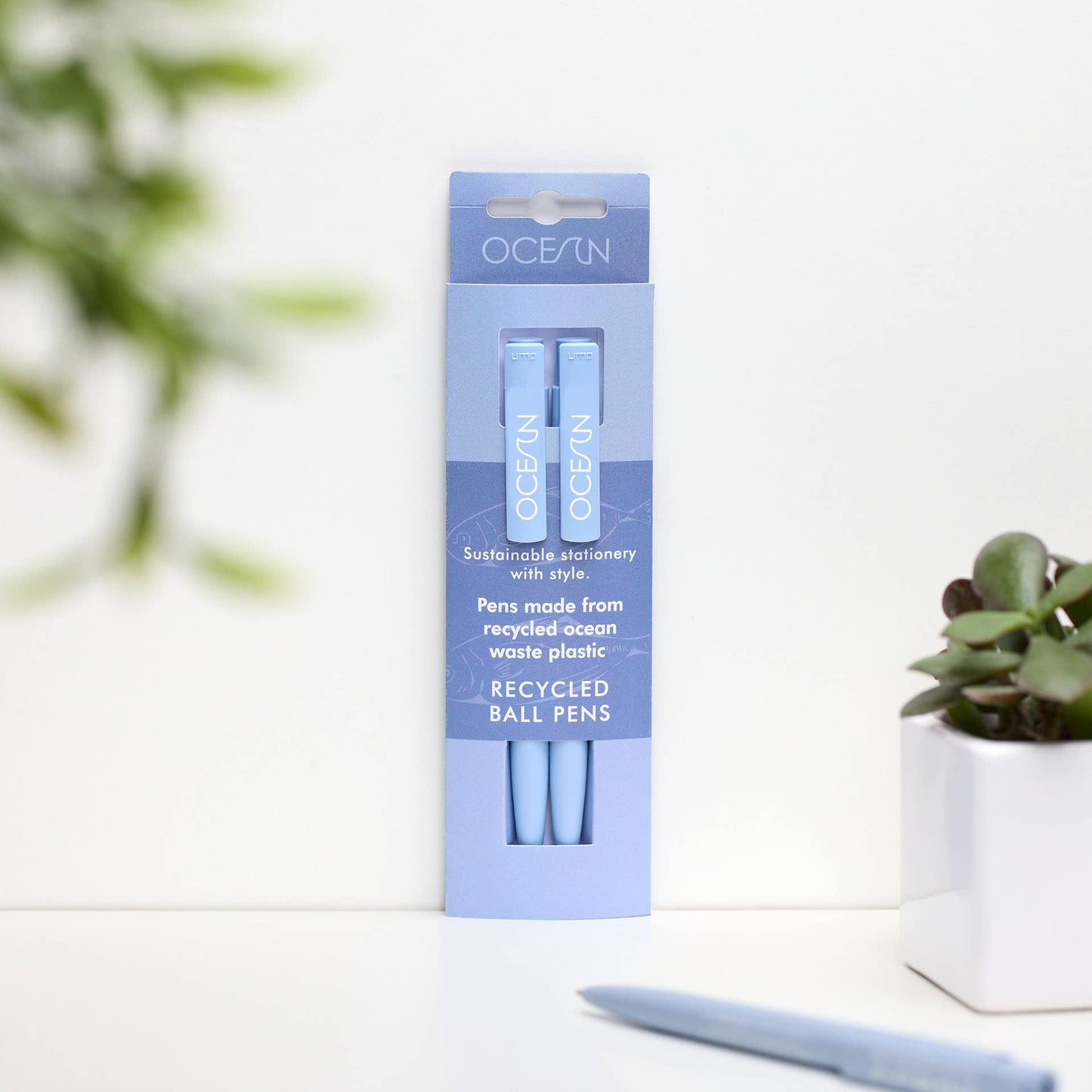 Pack of 2 recycled pens - Ocean Collection