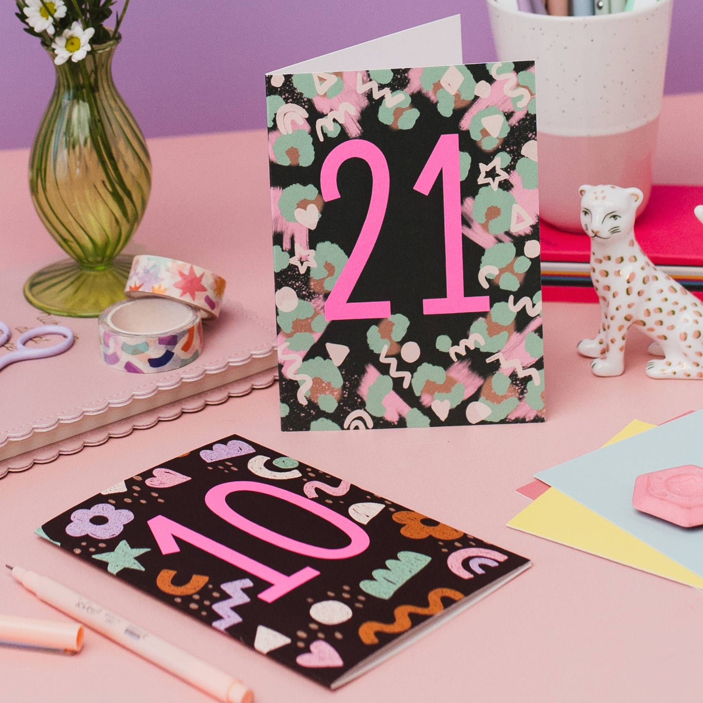 Teen Neon Age 10 Birthday Card
