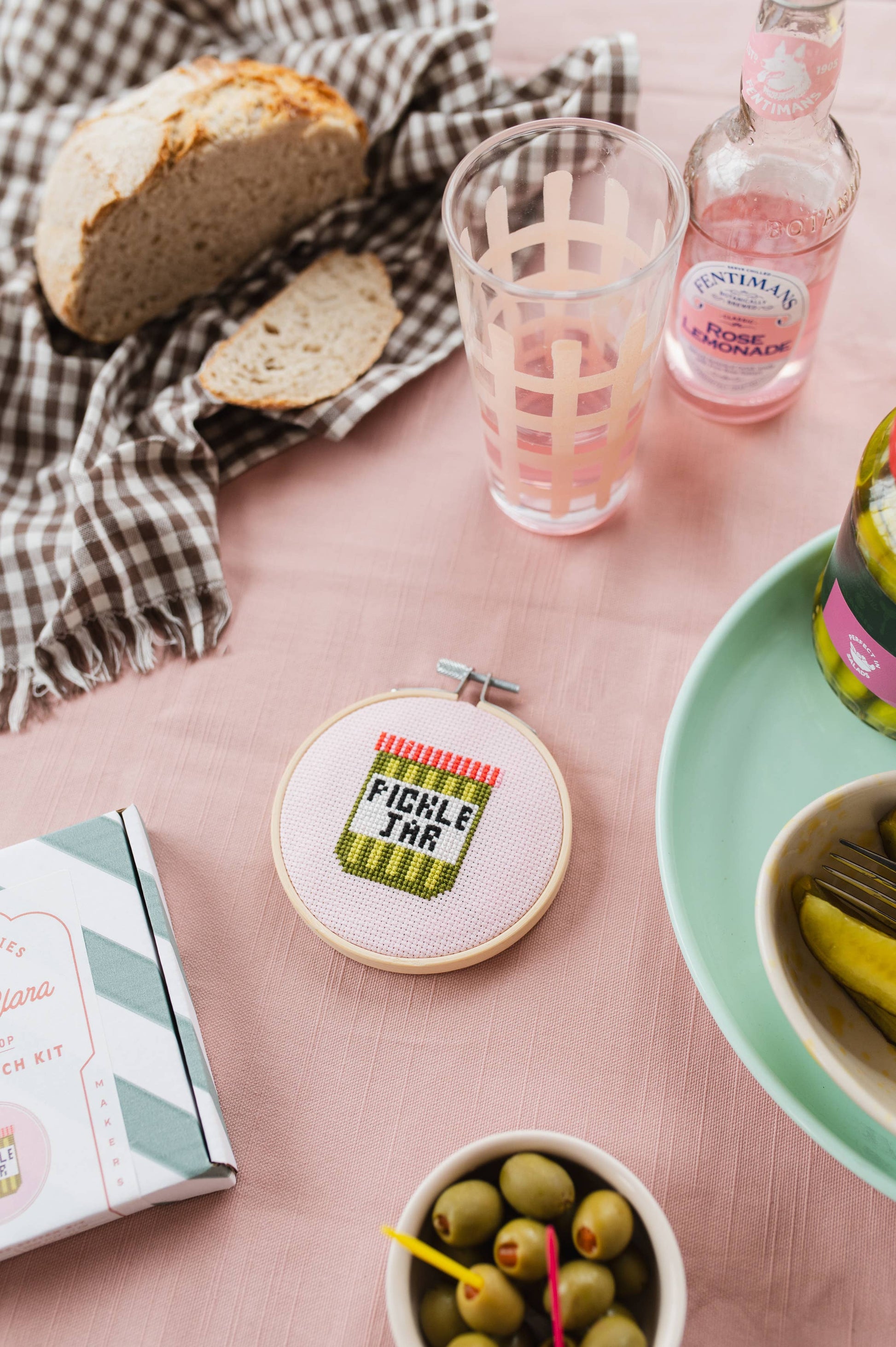 Full collection of foodie cross stitch kits