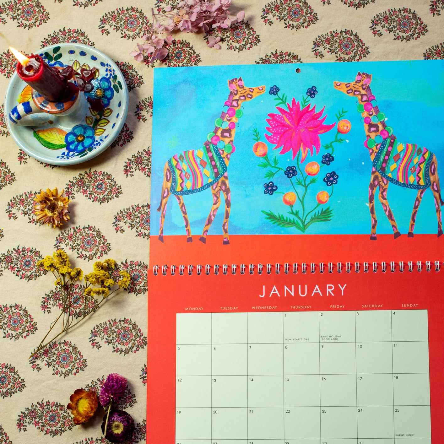 2026 wildlife art calendar by Hutch Cassidy, eco-friendly printed on recycled premium paper

