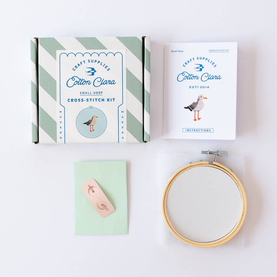 Close-up of the Duck Cross Stitch Kit's eco-friendly packaging