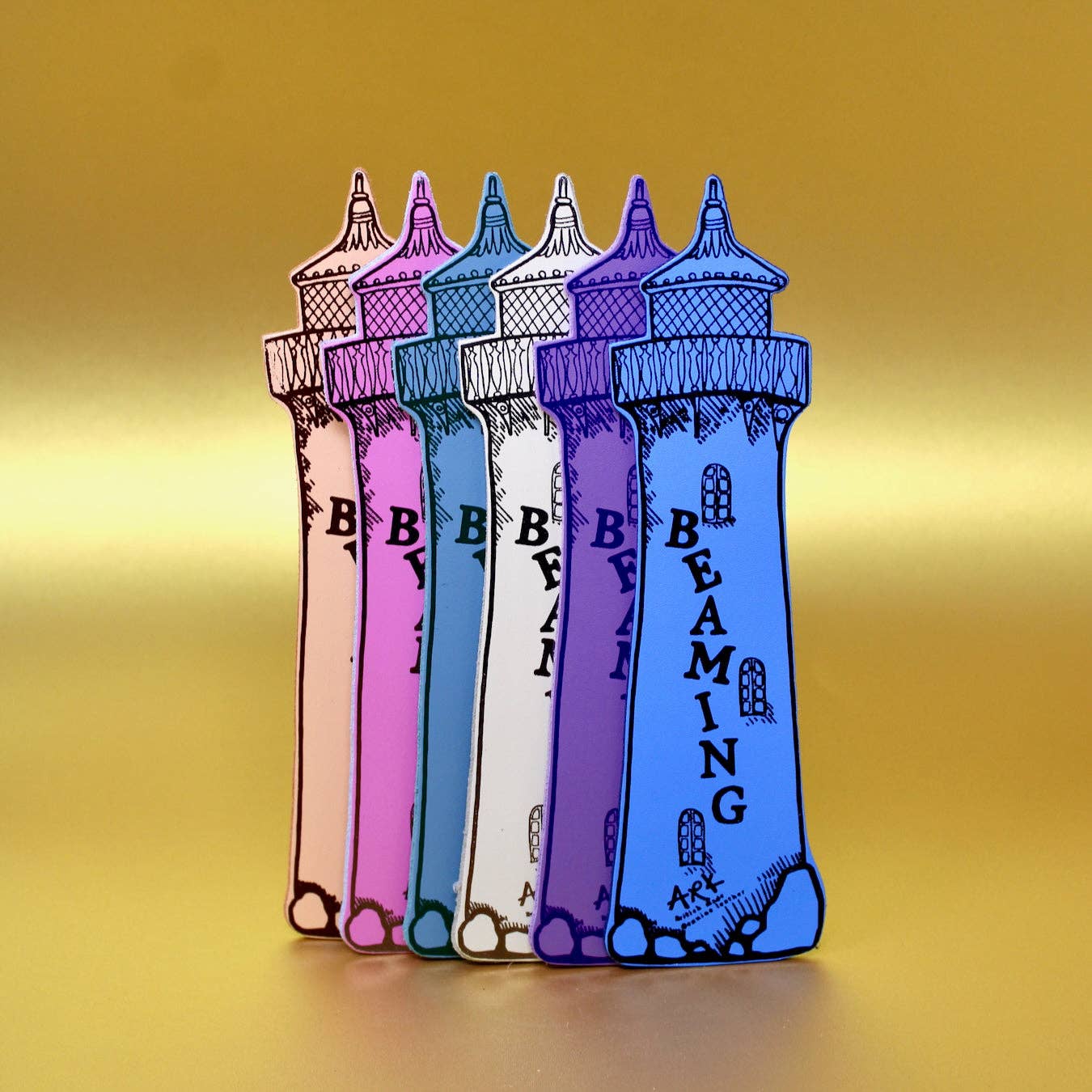 Double sided genuine leather bookmark detail