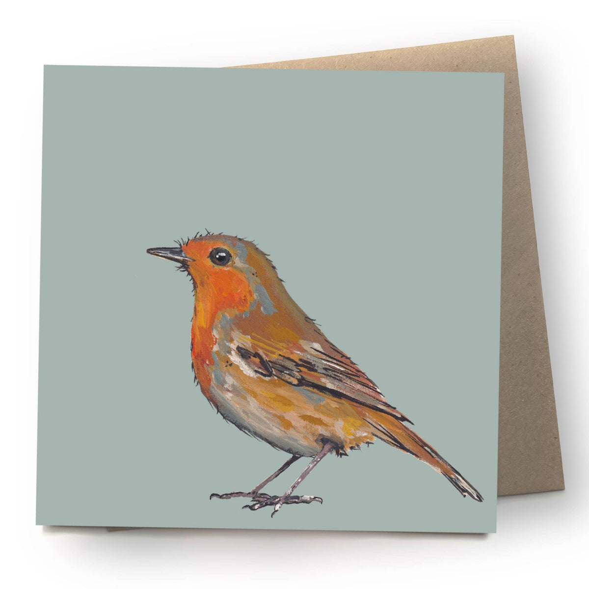 Barnacle the Robin blank eco-friendly greetings card by Louise Ellwood Parker