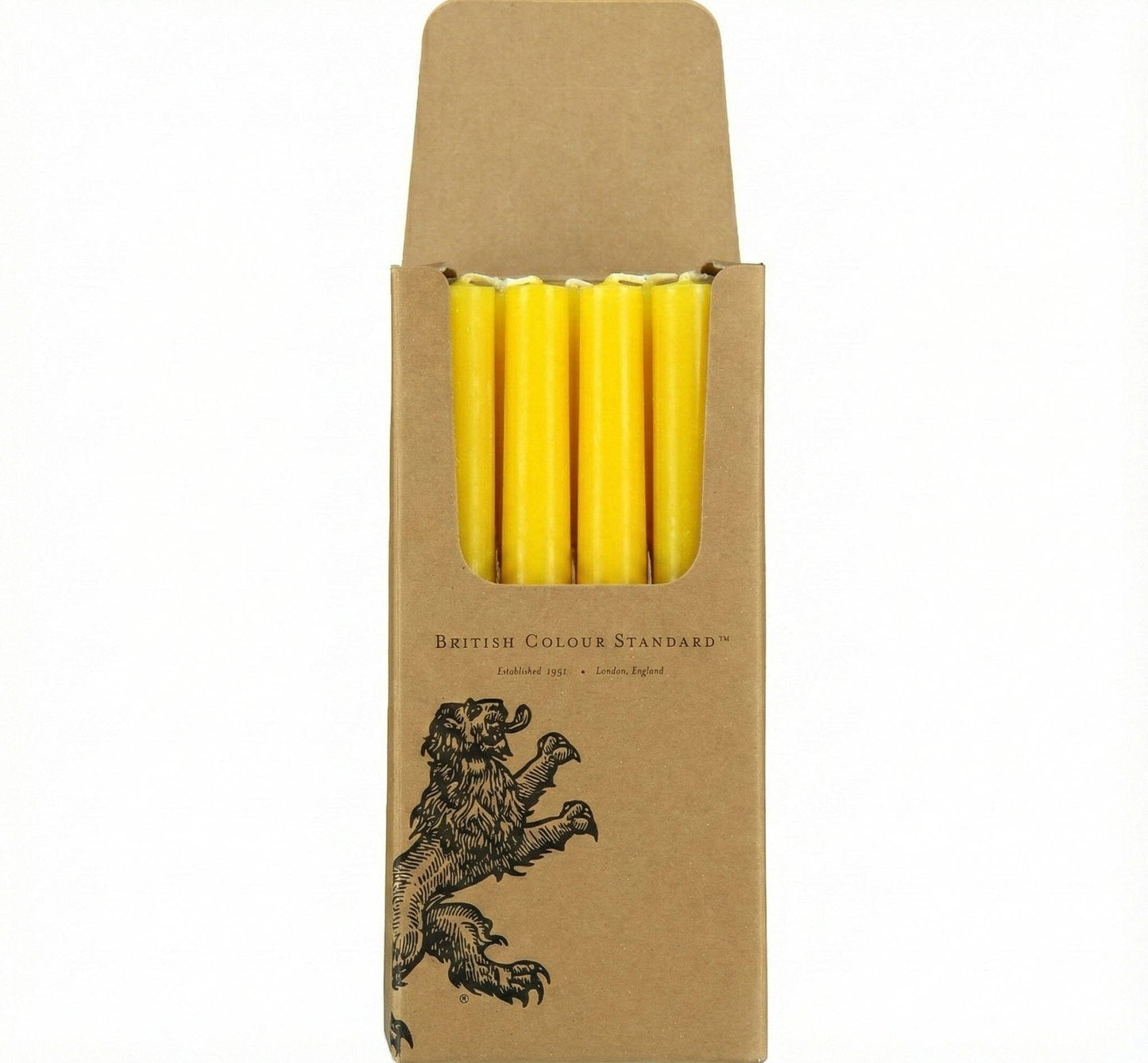 British Colour Standard 24.5cm dinner candle, a vegan and paraffin-free option