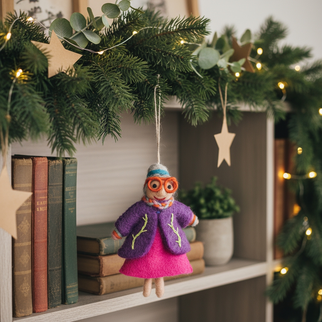 Eco-friendly Felt Groovy Granny Ornament