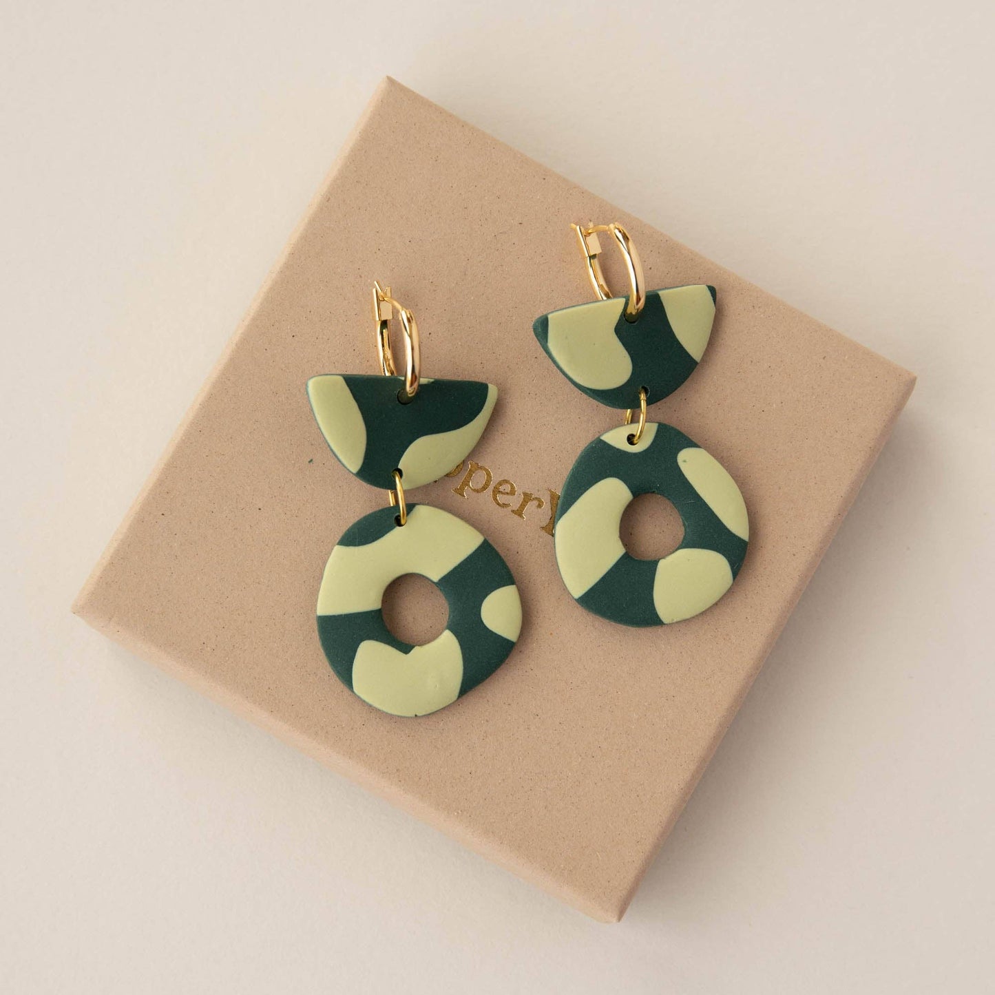 Handcrafted lightweight clay earrings in eco gift box