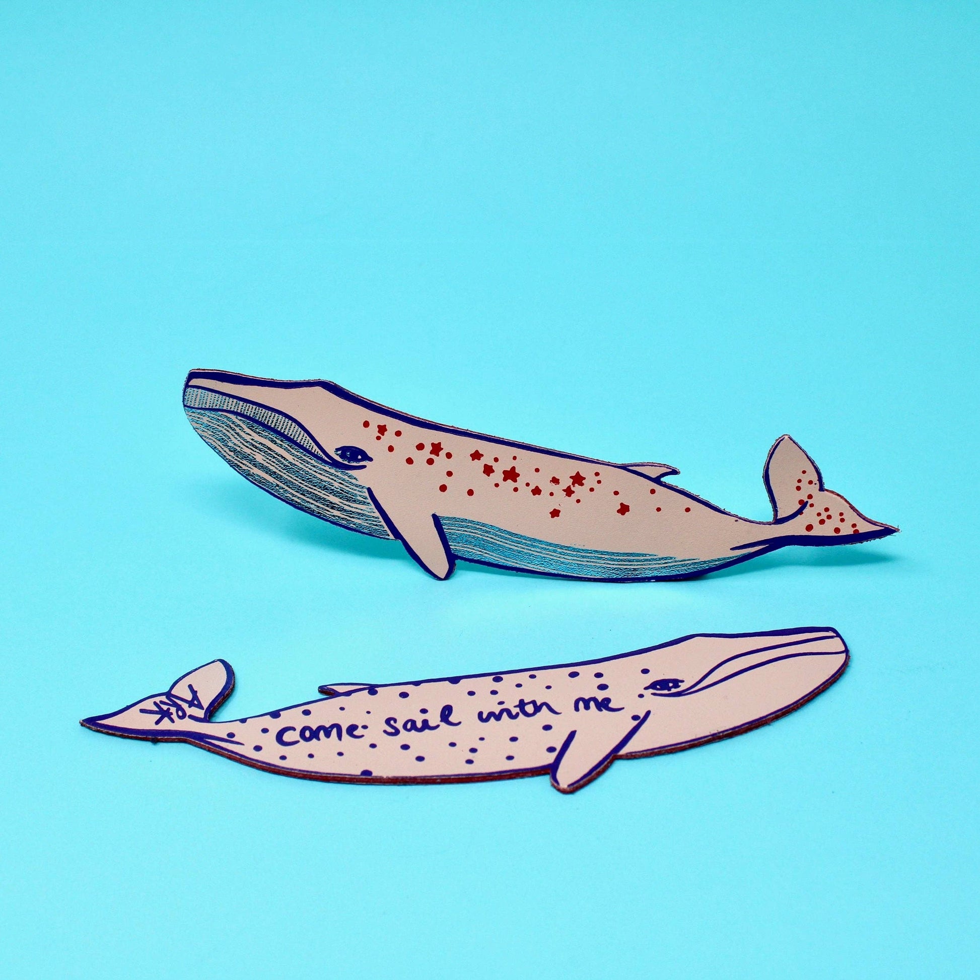 Nautical themed leather bookmark