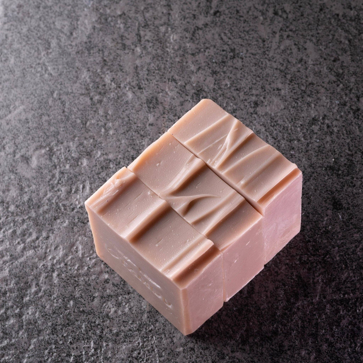Sustainable pink clay rose soap bar packaging