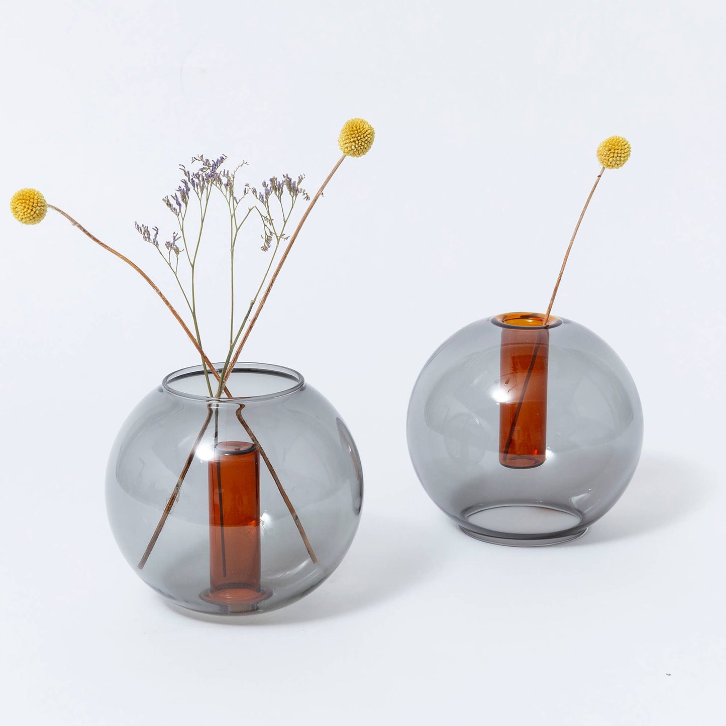 Coloured glass vase for interior styling