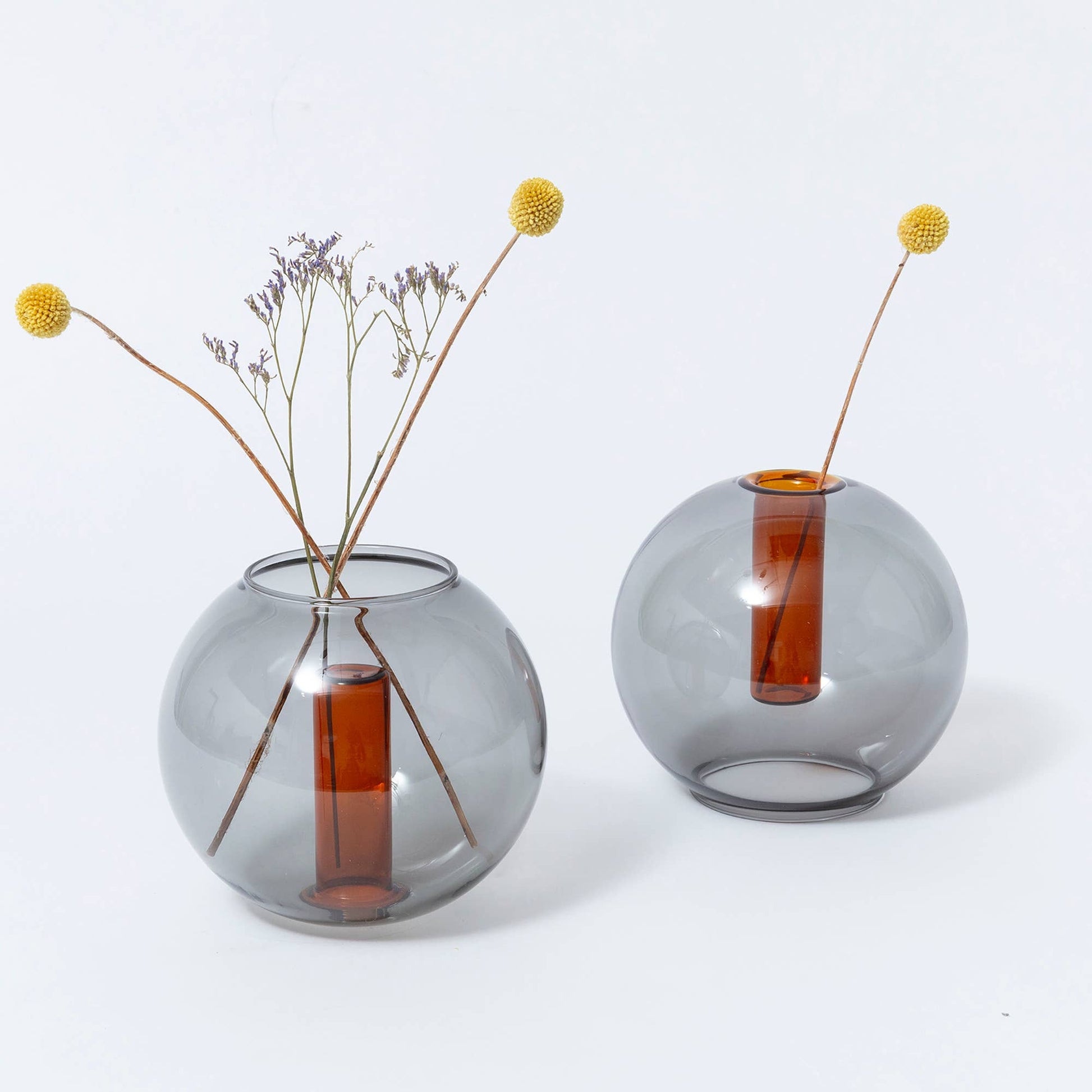 Coloured glass vase for interior styling