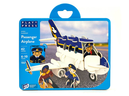 Sustainably sourced cardboard airplane toy pieces being slotted together