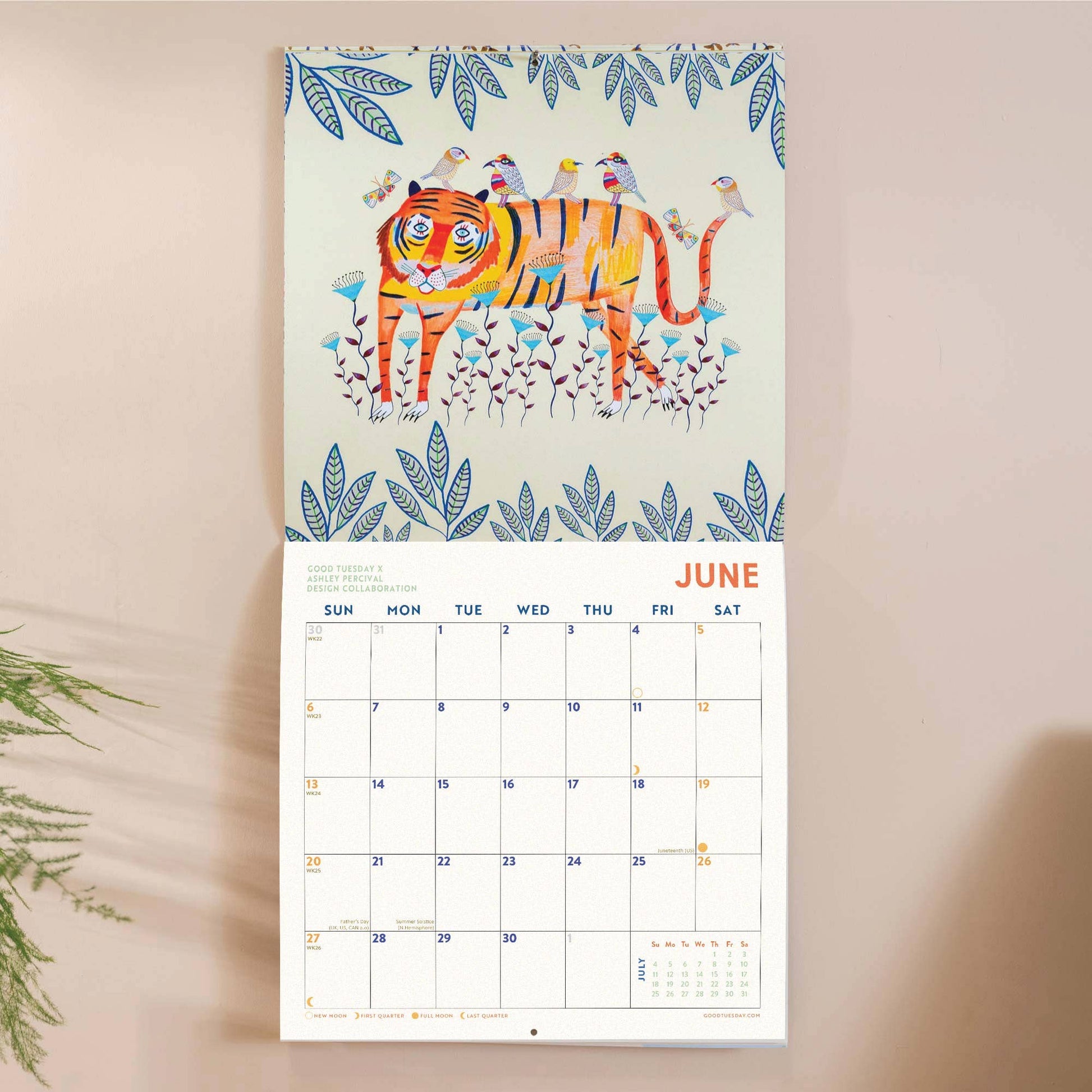 Sustainably sourced 2027 wall calendar month view
