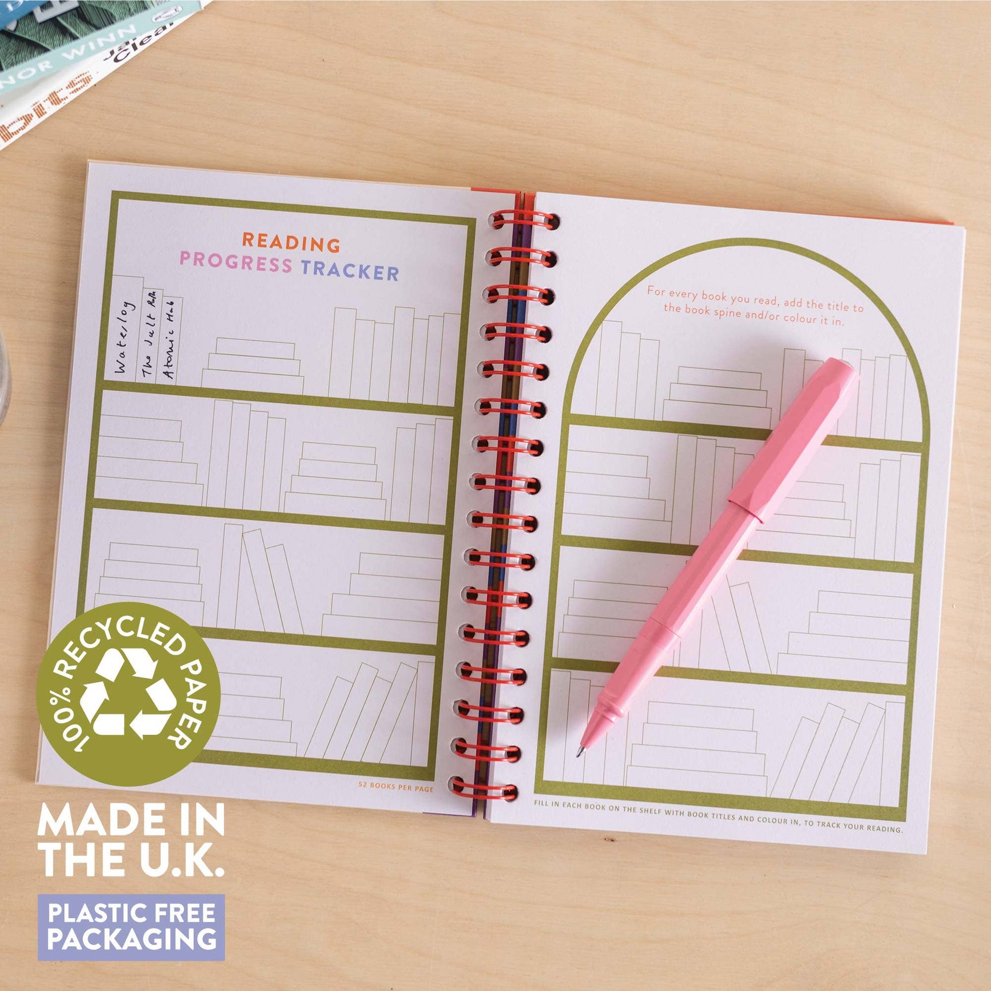 A5 Reading Journal being used for book reviews