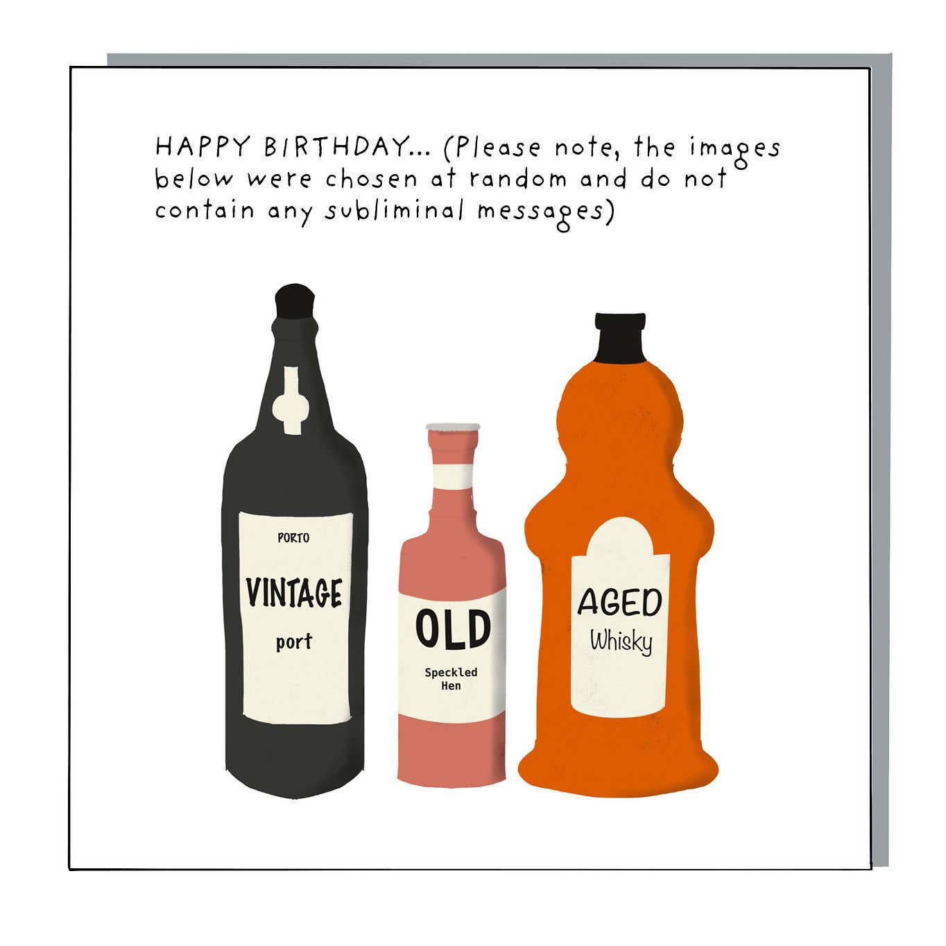 Old Bottles eco-friendly birthday card with recycled grey envelope