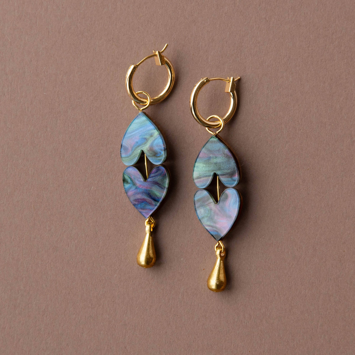 British designed laser cut heart earrings