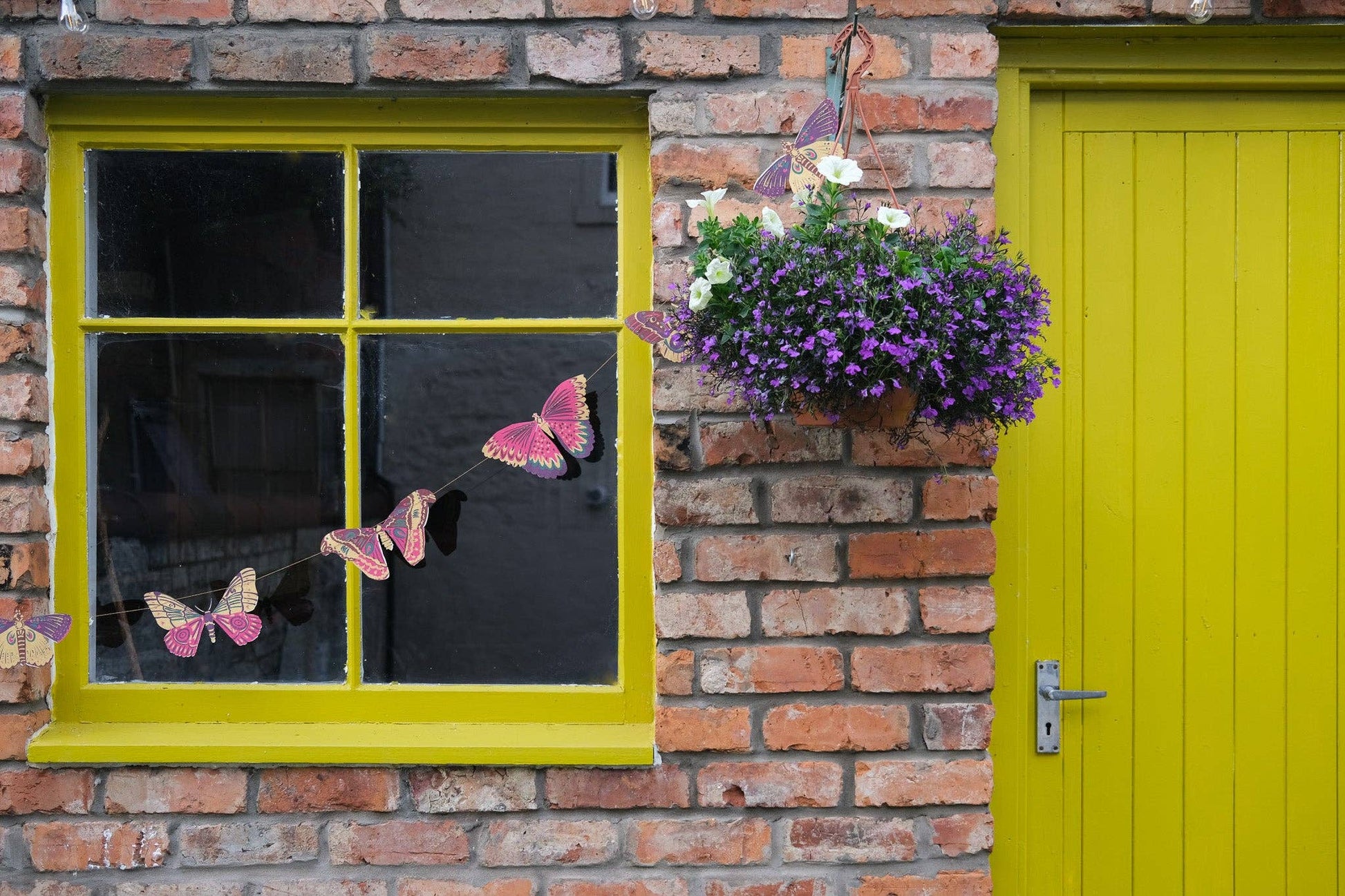 Artisan made butterfly bunting in vibrant colours