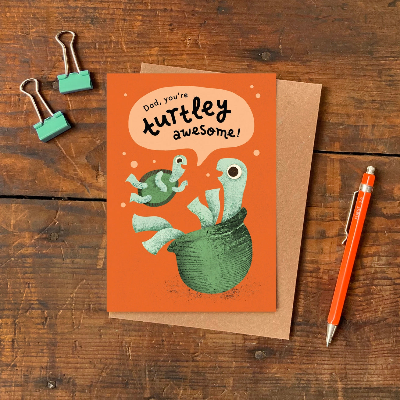 Turtley Awesome Father's Day Card | Funny Dad Greeting Card