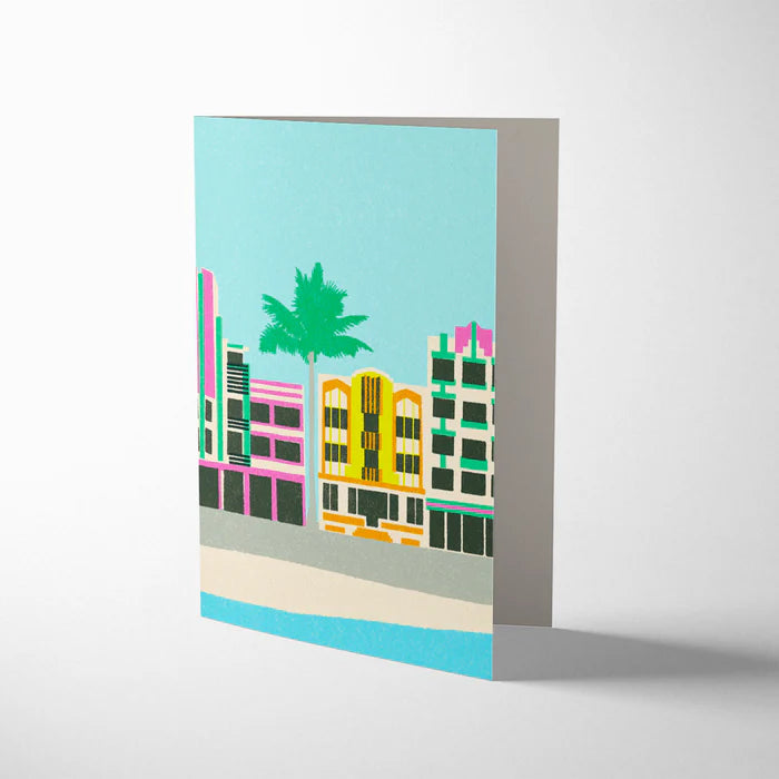 Sukie Miami Art Deco letterpress card with recycled Kraft envelope
