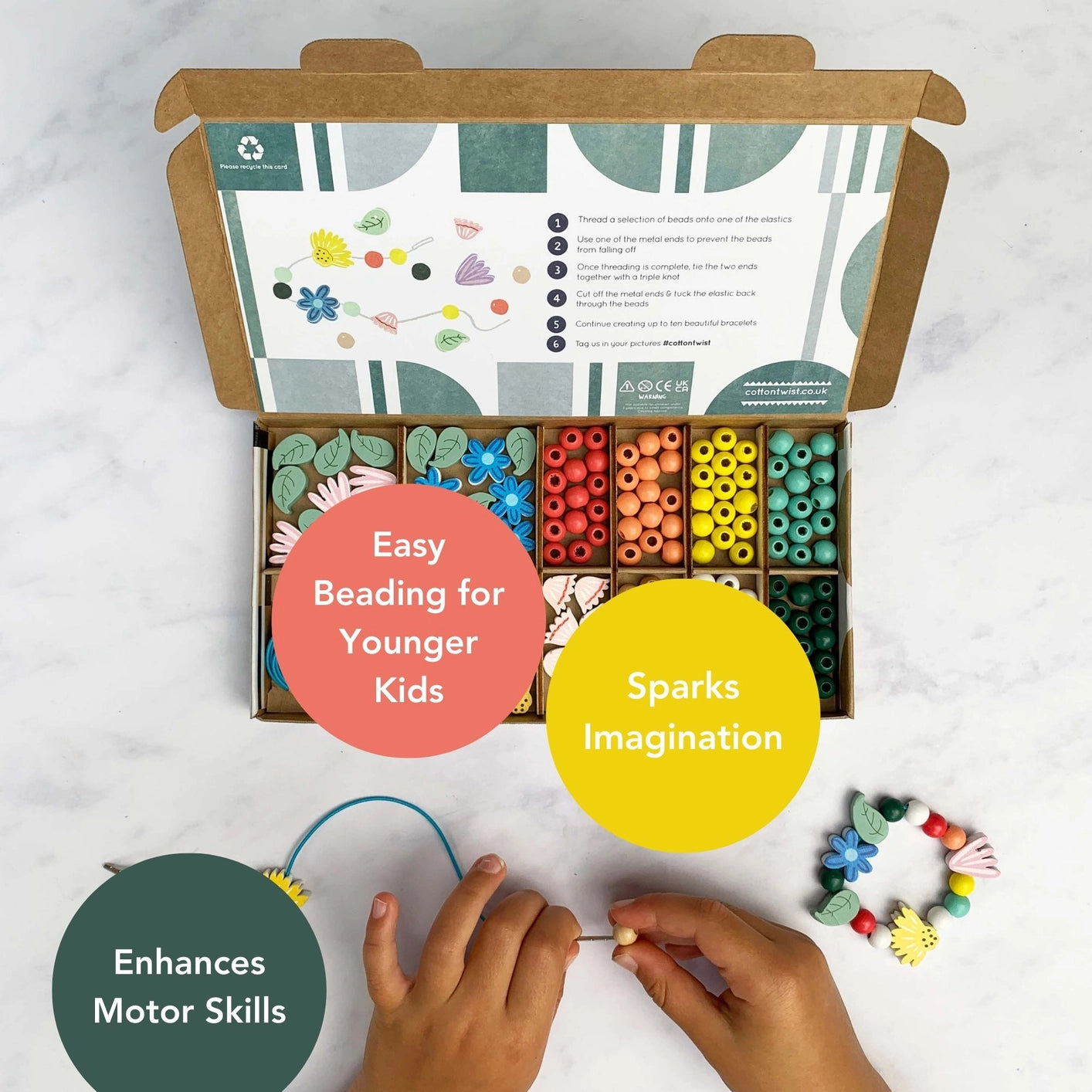 Cotton Twist Wildflower Bracelet Kit, perfect for party favours