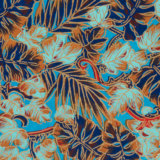 Tropical Foliage in Blue Pocket Notebook