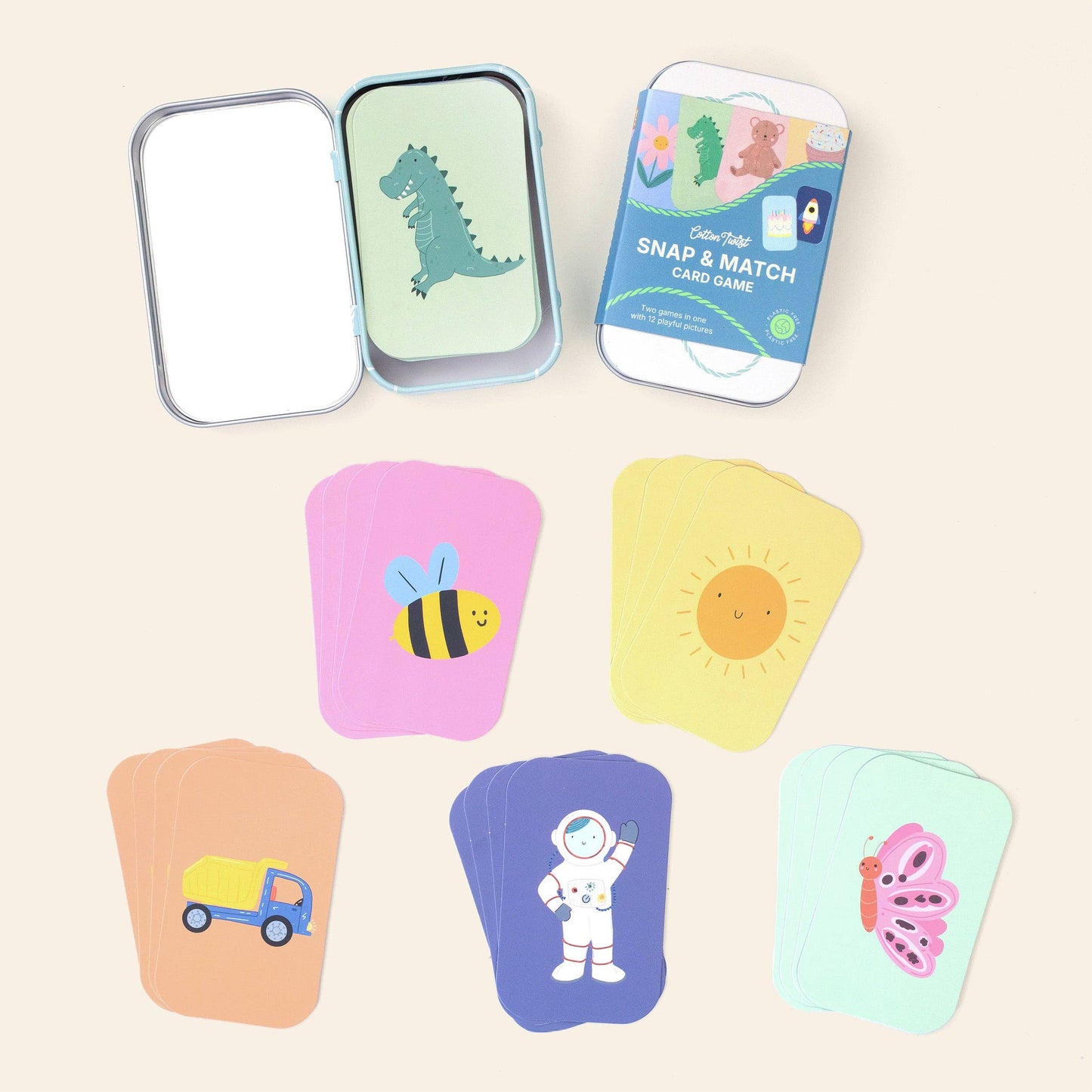 Cotton Twist Snap & Match Card Game in keepsake tin