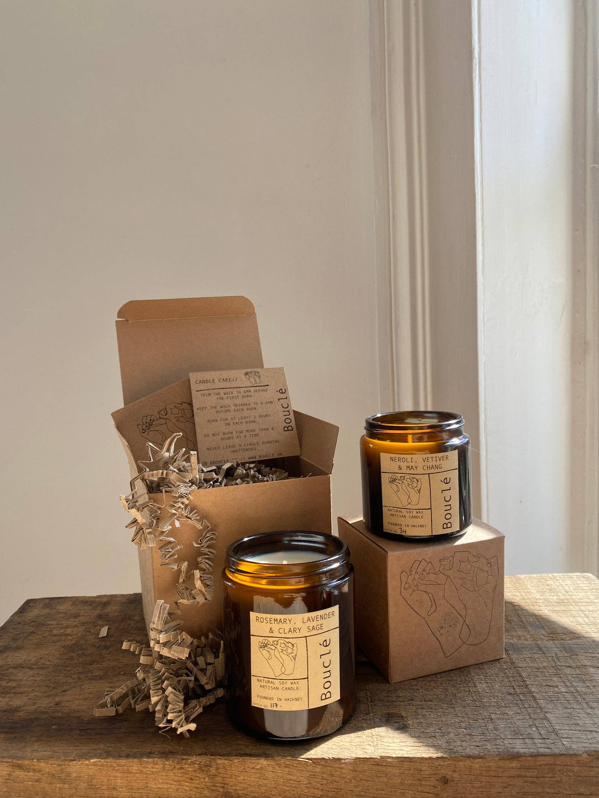 Hand-poured winter candle with natural ingredients