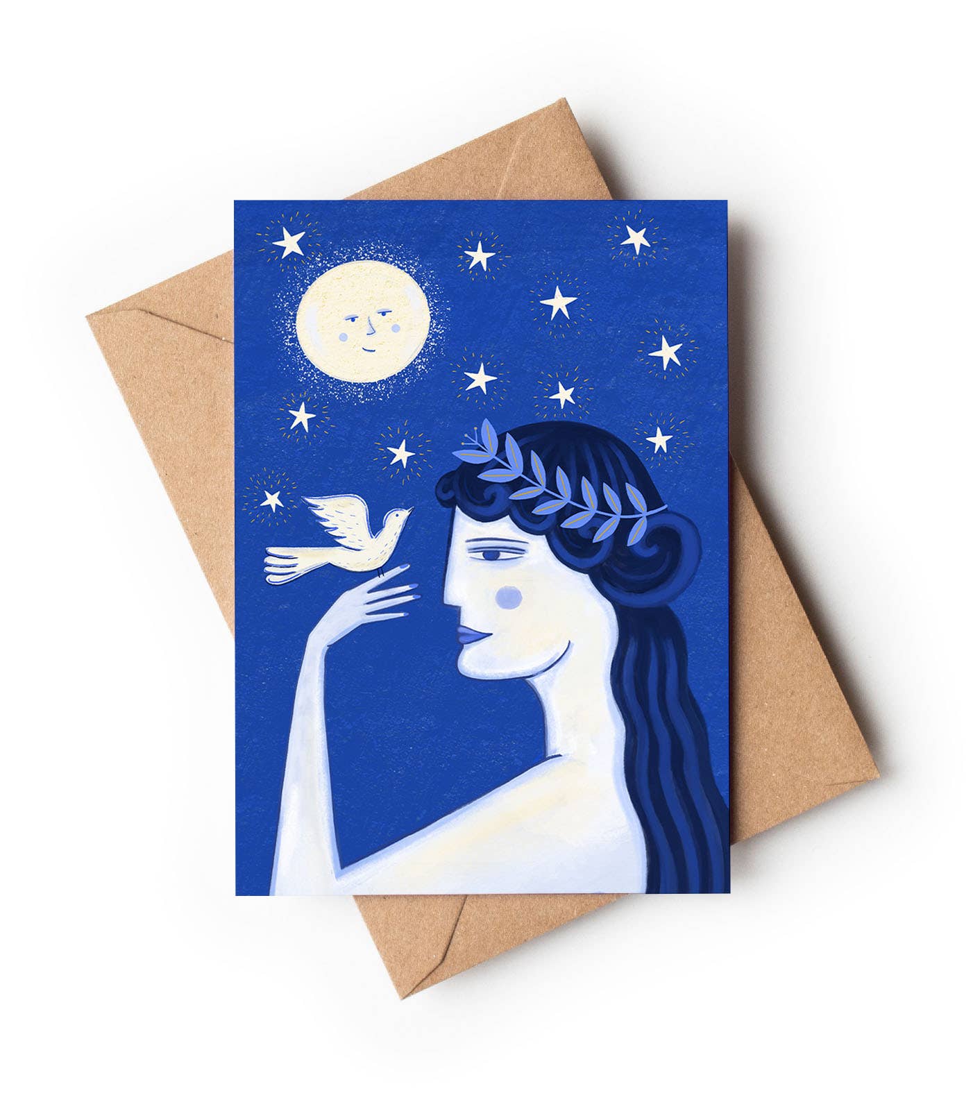Greek Goddess Celestial A6 Greetings Card