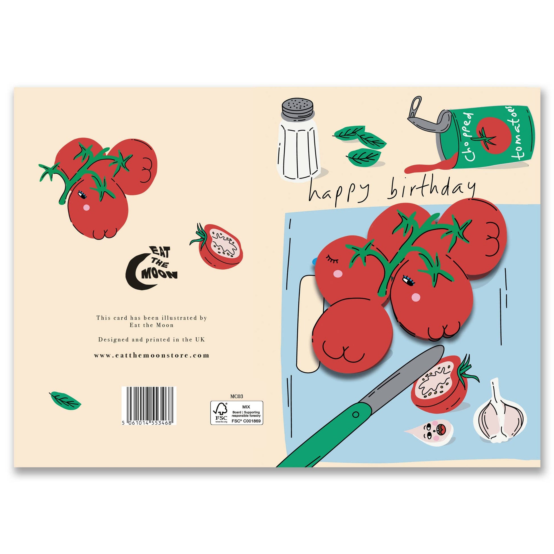 Sustainably sourced tomato keepsake card with kraft envelope