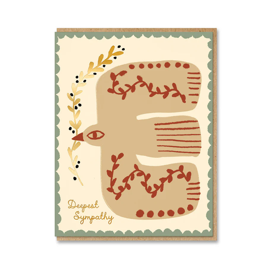 Detail of the sustainably sourced card and Kraft envelope