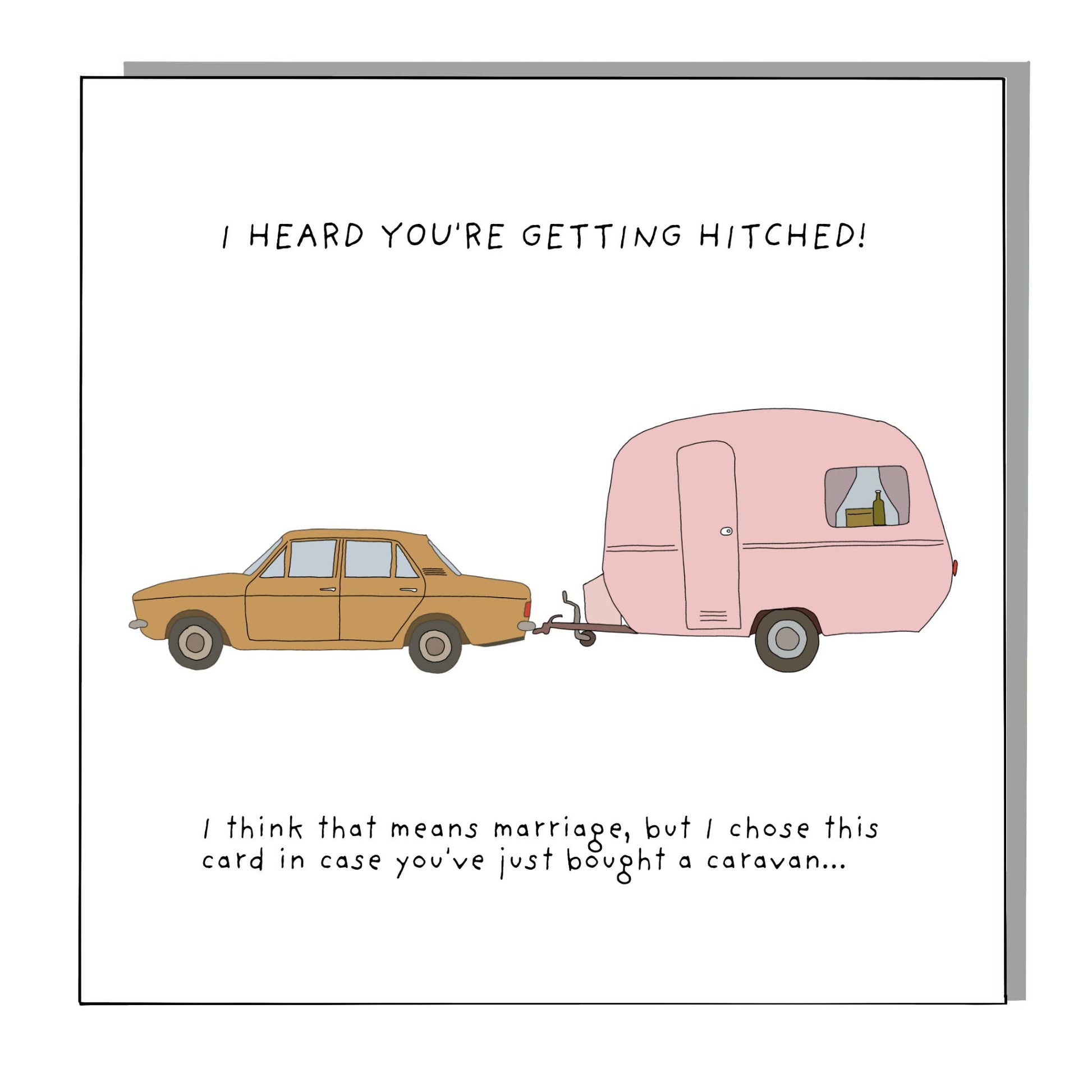 Hitched Eco-Friendly Wedding Greeting Card