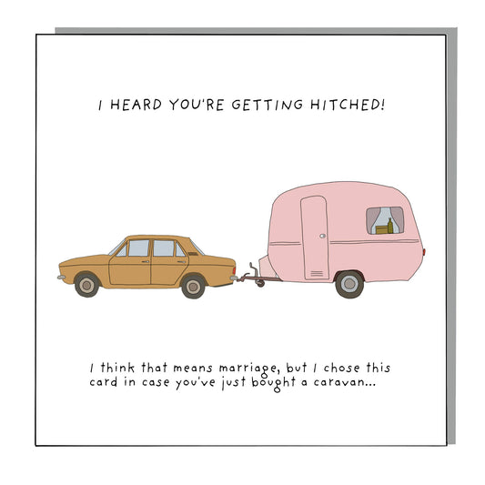 Hitched Eco-Friendly Wedding Greeting Card