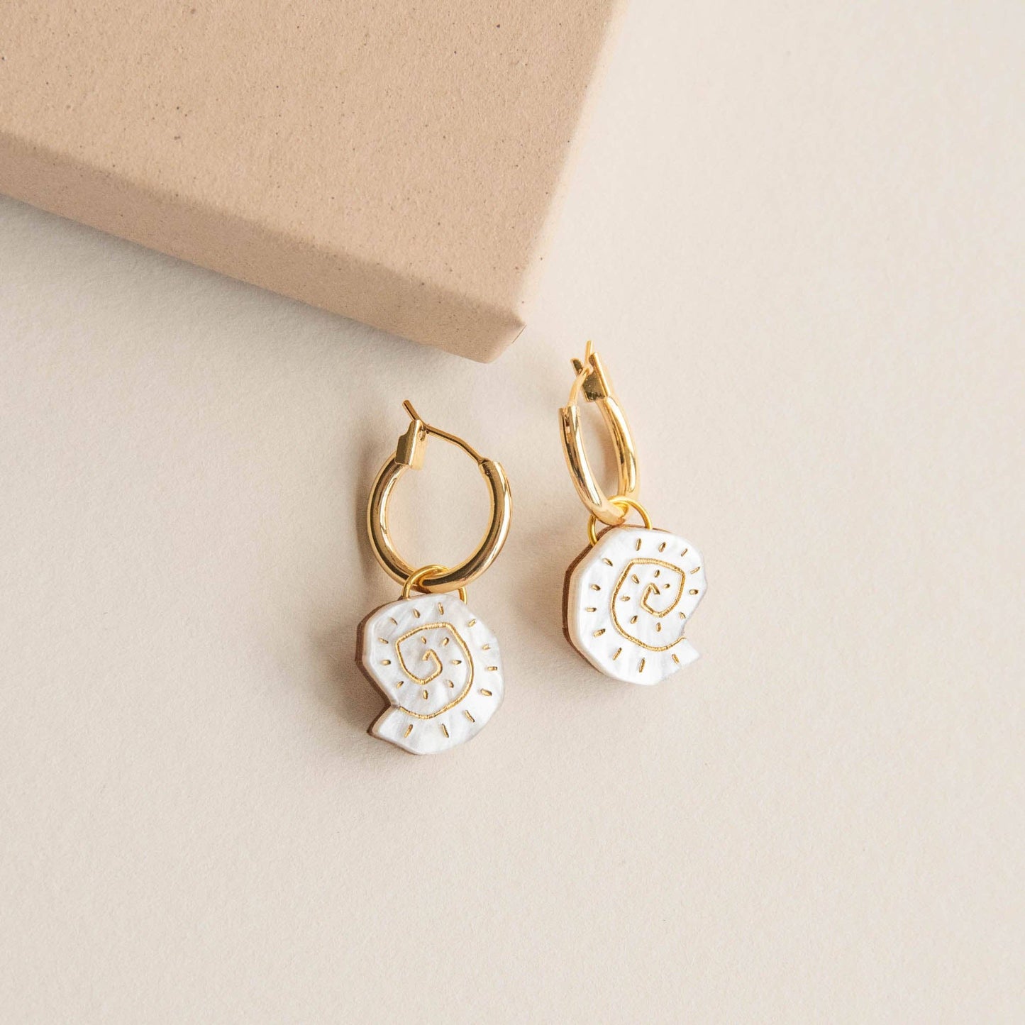Pearly Mint ocean inspired shell hoop earrings