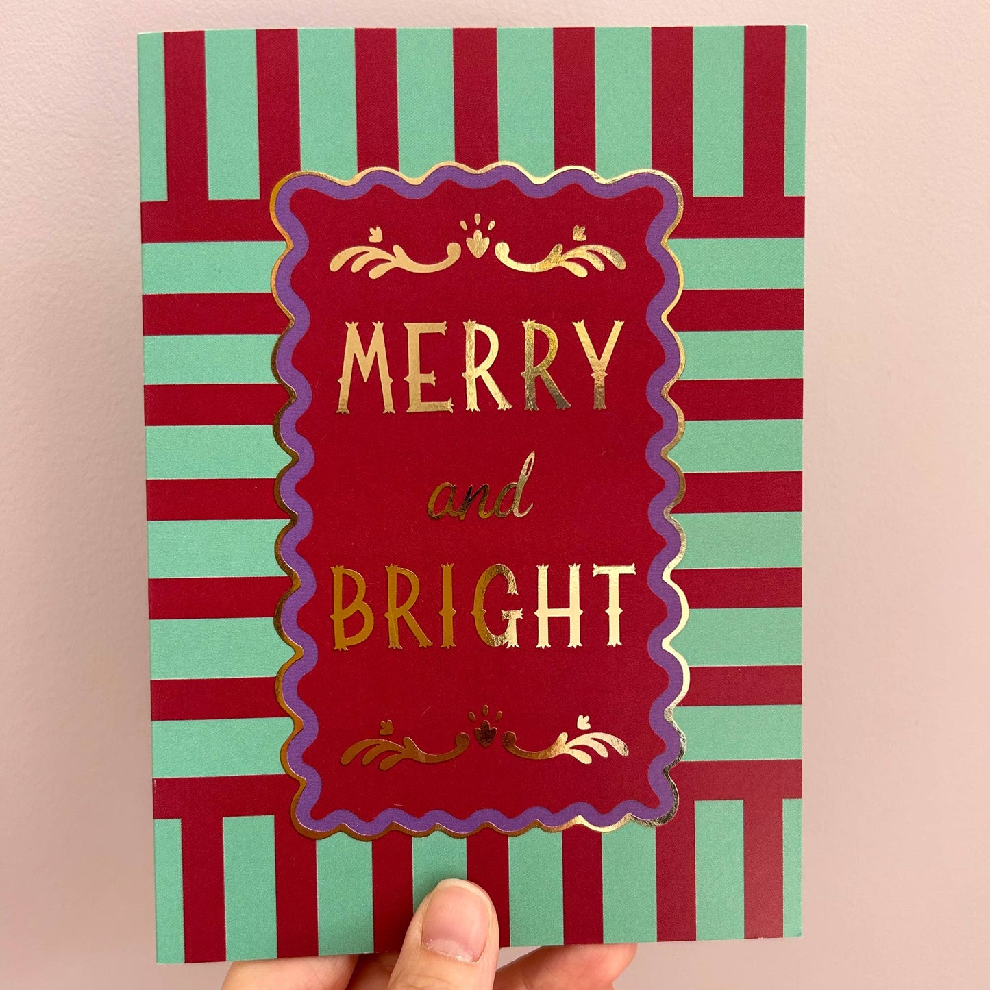 Collection of Modern Stripe Gold Foil Christmas Cards from Forget Me Not & Green