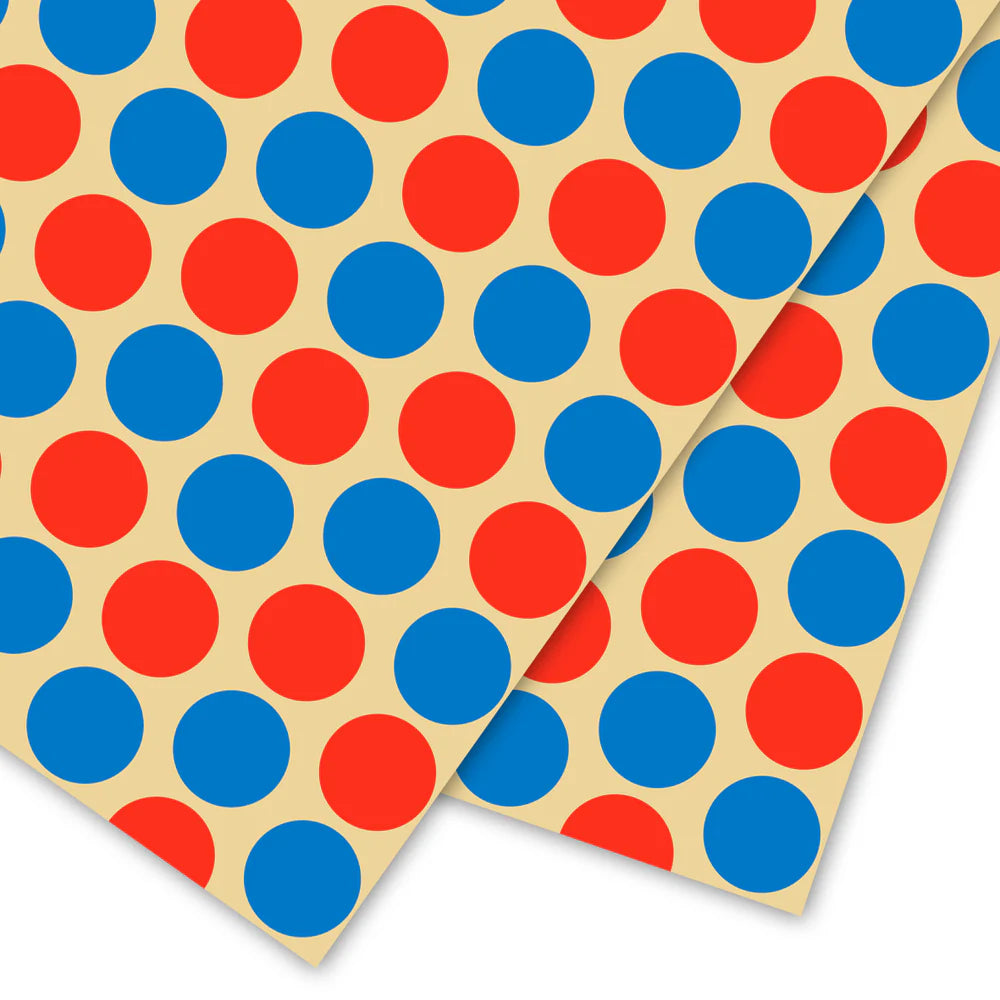1973 Grafika Spots Wrapping Paper in Vibrant Neon